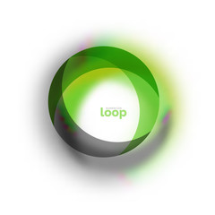 Loop circle business icon, created with glass transparent color shapes