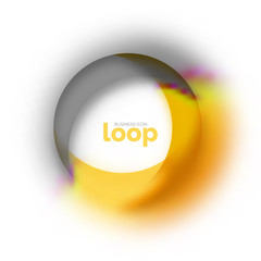 Loop circle business icon, created with glass transparent color shapes
