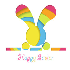 Easter Rabbot Abstract Layer Art with paper cut shapes. Vector design layout for business presentations, flyers, posters and invitations