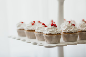 Beautiful muffins on the festive table