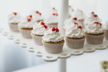 Beautiful muffins on the festive table