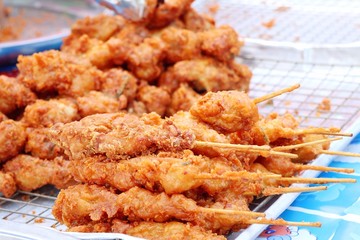 Fried chicken at the market