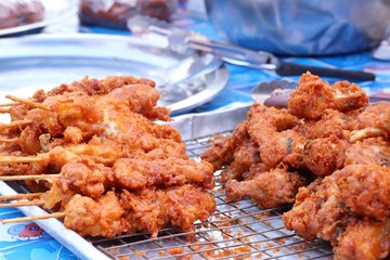 Fried chicken at the market