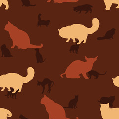 Seamless Pattern of Cat Silhouette Wallpaper Background