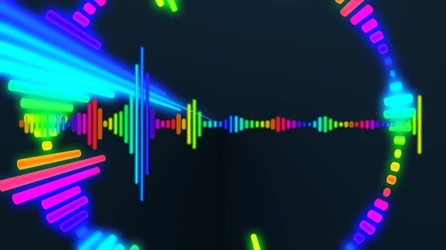 digital audio sound spectrum black background
