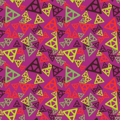 Triangular chaos seamless pattern. Authentic design for digital and print media.