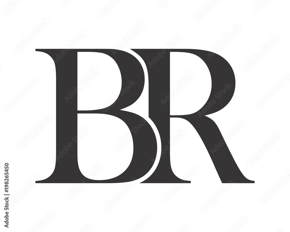 Poster br black initial alphabet typography typeface typeset logotype alphabet image vector icon