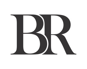 BR black initial alphabet typography typeface typeset logotype alphabet image vector icon