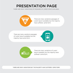 appliance repair, video chat, no parking presentation design template in orange, green, yellow colors with horizontal and rounded shapes