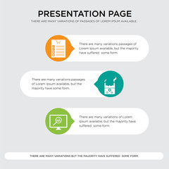 site traffic, product development, shopping list presentation design template in orange, green, yellow colors with horizontal and rounded shapes