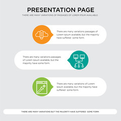 Fototapeta premium bug fix, Data sharing, network, Cloud data storage presentation design template in orange, green, yellow colors with horizontal and rounded shapes