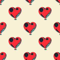 Heart shape balloon seamless pattern. Original design for print or digital media.