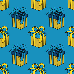 Present box seamless pattern. Original design for print or digital media.