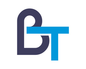 BT initial alphabet typography typeface typeset logotype alphabet image vector icon