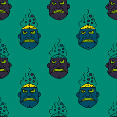 Fototapeta premium Boiling brain seamless pattern. Original design for print or digital media.