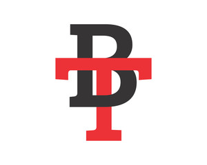 BT initial alphabet typography typeface typeset logotype alphabet image vector icon