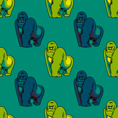 Gorilla seamless pattern. Original design for print or digital media.