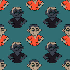 Fototapeta premium Suspicious guy seamless pattern. Original design for print or digital media.