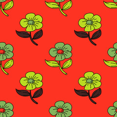 Flowers seamless pattern. Original design for print or digital media.