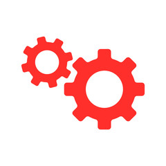 red gear icon isolated vector