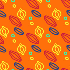 Fruit and nut seamless pattern. Original design for print or digital media.