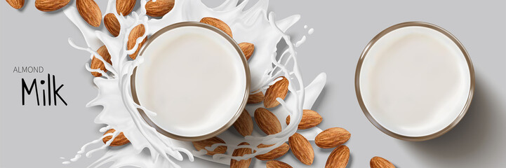 Almond milk design element