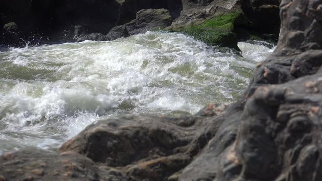 Pulo do Lobo or wolf's leap waterfall and cascade on river Guadiana, Alentejo, Portugal