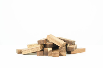 Wood block building collapse games.