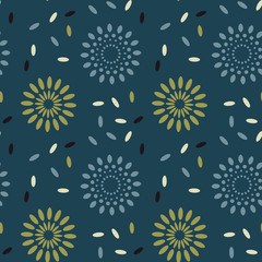 Fototapeta na wymiar Galaxy explosion seamless pattern. Suitable for screen, print and other media.