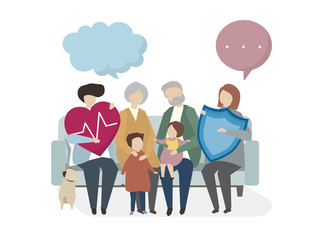 Illustration of family life insurance