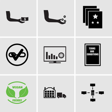 Set Of 9 simple editable icons such as intranet, distribution center, vega, terms and conditions, dashboard images, durable, memory game, fundraiser, philanthropy, can be used for mobile, web UI