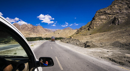 Mountain scenery near himalaya at sham valley ladakh India.