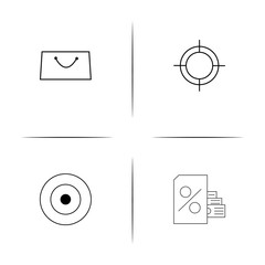 Banking, Finance And Money simple linear icons set. Outlined vector icons