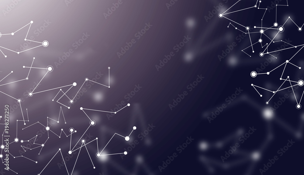 Aufkleber abstract lines and connecting dots technology background