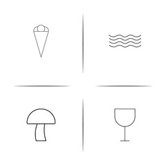 Food And Drink simple linear icons set. Outlined vector icons