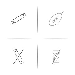 Food And Drink simple linear icons set. Outlined vector icons
