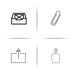 Interface simple linear icons set. Outlined vector icons