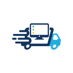 Computer Delivery Logo Icon Design