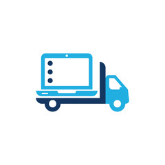 Laptop Delivery Logo Icon Design