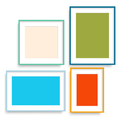 Realistic colorful picture frames. Vector.