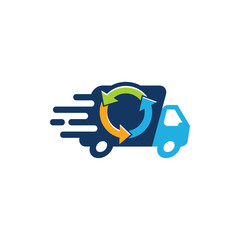 Recycle Delivery Logo Icon Design
