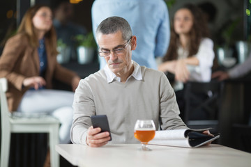 Businessman in restaurant