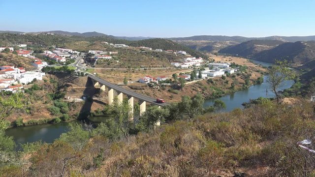 Bridge over the Guadiana river. Mertola. Portugal