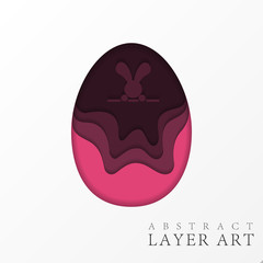Easter Egg Abstract Layer Art with paper cut shapes. Vector design layout for business presentations, flyers, posters and invitations