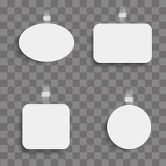 Set of realistic woblbers on transparent background. Vector.