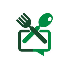 Food Chat Logo Icon Design