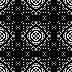 Black and White Seamless Ethnic Boho Pattern. Ikat. Background for Surface Design