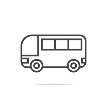 Bus line icon vector