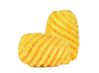 peeled pineapple isolated on white background