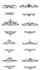 Vintage vector swirl frame set